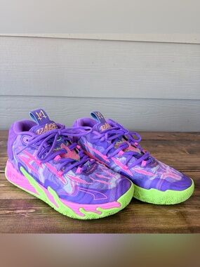 Puma LaMelo Ball Mb.03 Toxic Lace-Up Purple Sneakers Youth 4.5